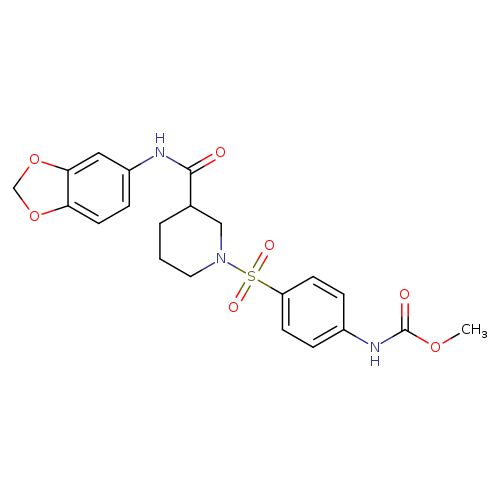 methyl N-[4-({3-[(2H-1,3-benzodioxol-5-yl)carbamoyl]piperidin-1-yl}sulfonyl)phenyl]carbamate