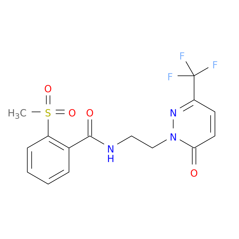 2-methanesulfonyl-N-{2-[6-oxo-3-(trifluoromethyl)-1,6-dihydropyridazin-1-yl]ethyl}benzamide