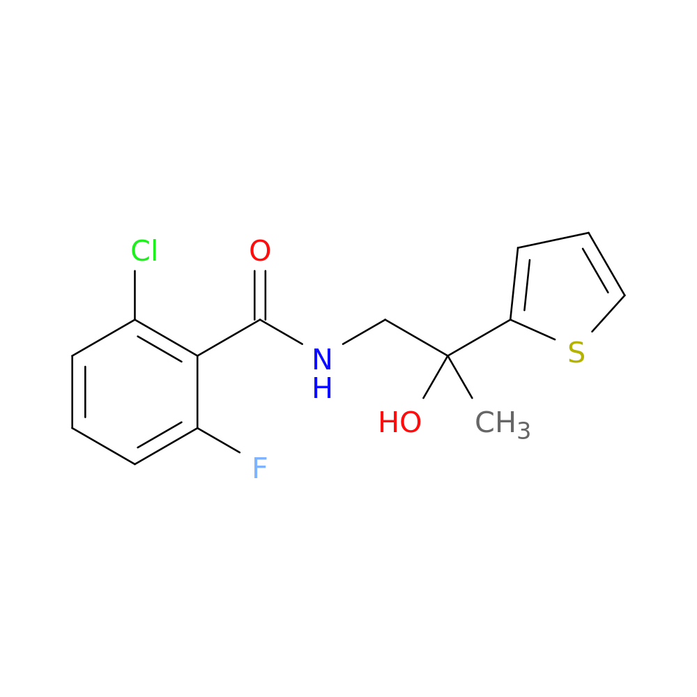 2-chloro-6-fluoro-N-[2-hydroxy-2-(thiophen-2-yl)propyl]benzamide
