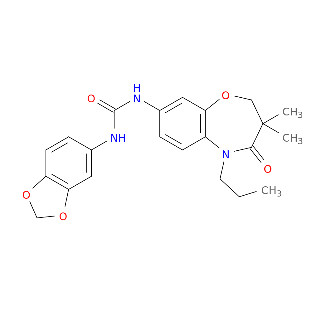 3-(2H-1,3-benzodioxol-5-yl)-1-(3,3-dimethyl-4-oxo-5-propyl-2,3,4,5-tetrahydro-1,5-benzoxazepin-8-yl)urea