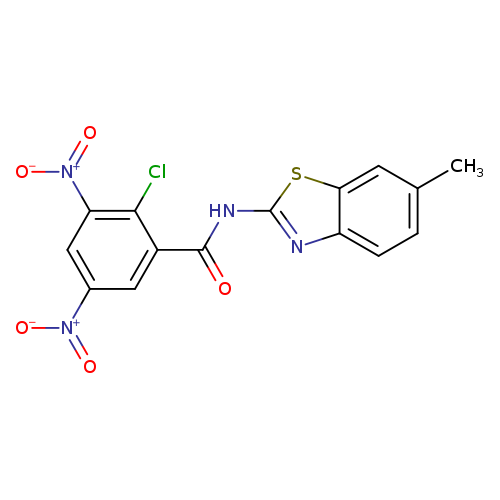 2-chloro-N-(6-methyl-1,3-benzothiazol-2-yl)-3,5-dinitrobenzamide