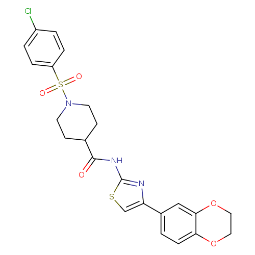 1-(4-chlorobenzenesulfonyl)-N-[4-(2,3-dihydro-1,4-benzodioxin-6-yl)-1,3-thiazol-2-yl]piperidine-4-carboxamide