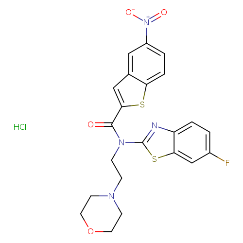 N-(6-fluoro-1,3-benzothiazol-2-yl)-N-[2-(morpholin-4-yl)ethyl]-5-nitro-1-benzothiophene-2-carboxamide hydrochloride