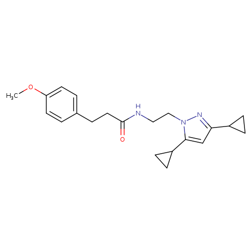 N-[2-(3,5-dicyclopropyl-1H-pyrazol-1-yl)ethyl]-3-(4-methoxyphenyl)propanamide