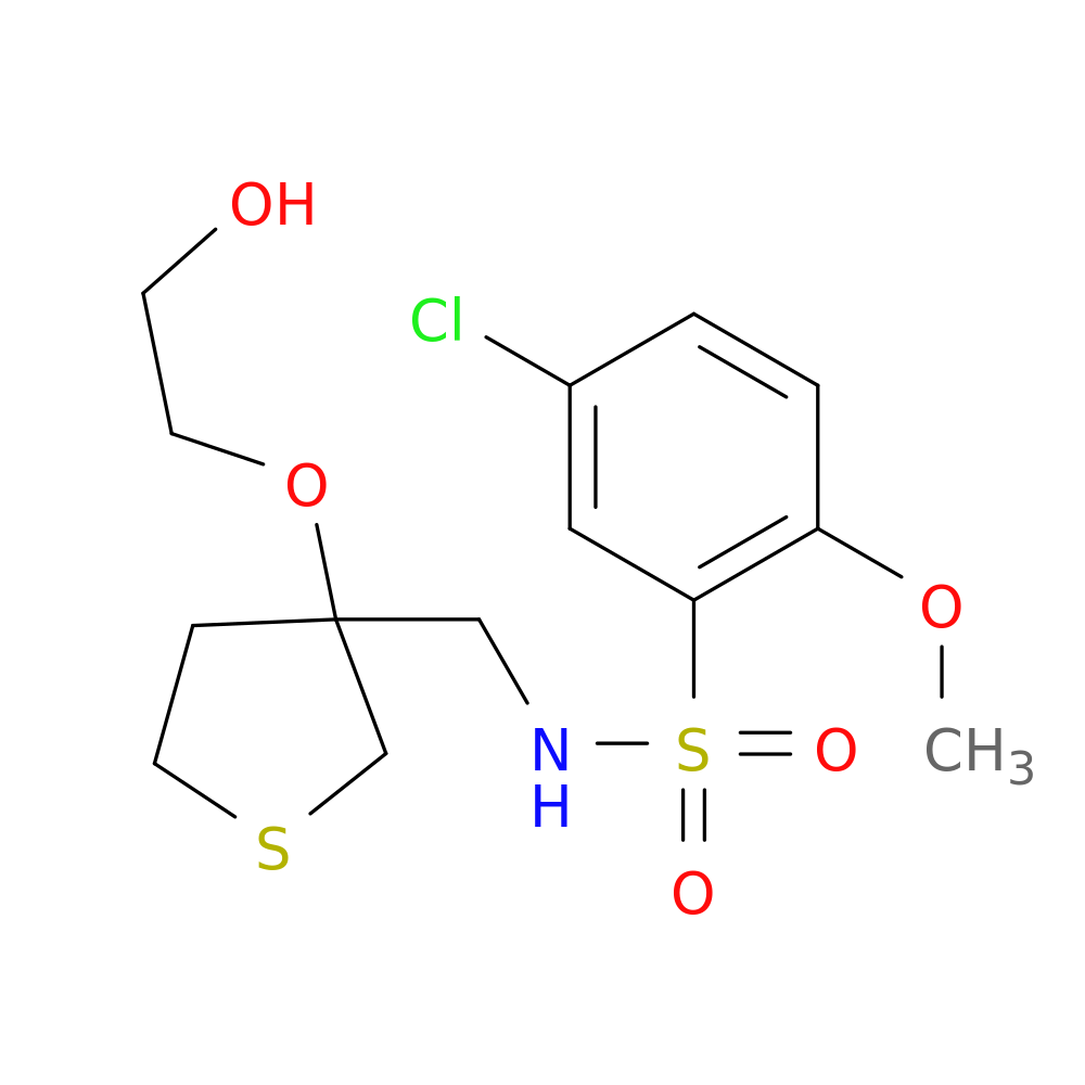 5-chloro-N-{[3-(2-hydroxyethoxy)thiolan-3-yl]methyl}-2-methoxybenzene-1-sulfonamide