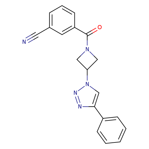 3-[3-(4-phenyl-1H-1,2,3-triazol-1-yl)azetidine-1-carbonyl]benzonitrile