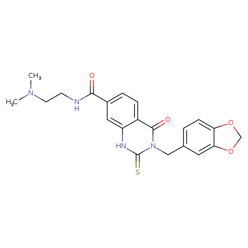 3-[(2H-1,3-benzodioxol-5-yl)methyl]-N-[2-(dimethylamino)ethyl]-4-oxo-2-sulfanylidene-1,2,3,4-tetrahydroquinazoline-7-carboxamide