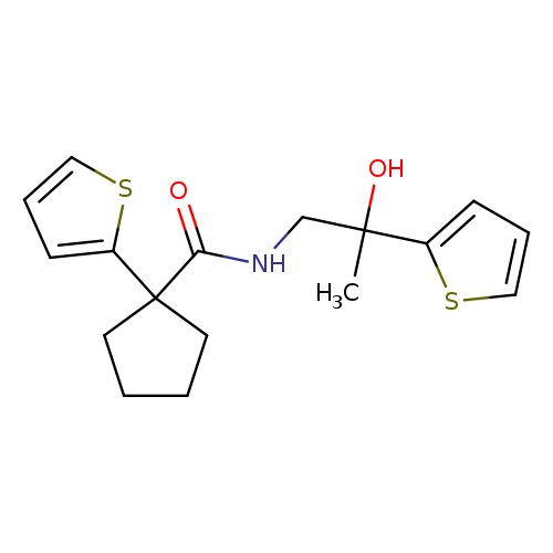 N-[2-hydroxy-2-(thiophen-2-yl)propyl]-1-(thiophen-2-yl)cyclopentane-1-carboxamide