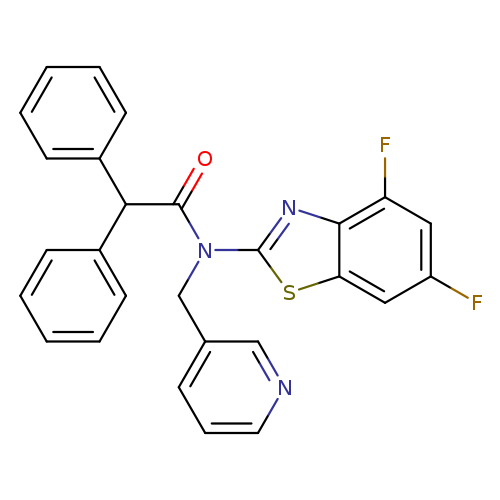 N-(4,6-difluoro-1,3-benzothiazol-2-yl)-2,2-diphenyl-N-[(pyridin-3-yl)methyl]acetamide