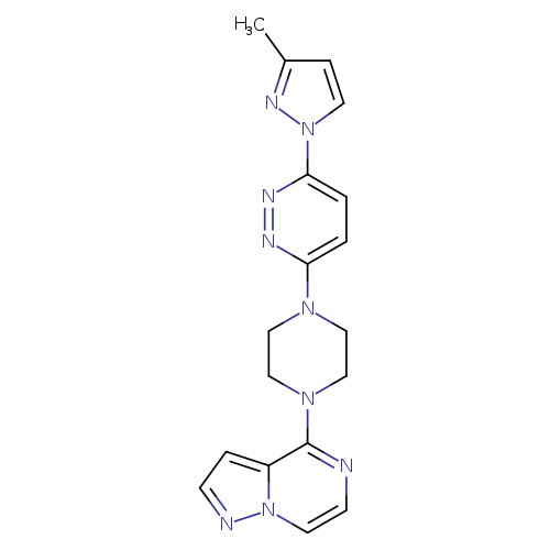 3-(3-methyl-1H-pyrazol-1-yl)-6-(4-{pyrazolo[1,5-a]pyrazin-4-yl}piperazin-1-yl)pyridazine