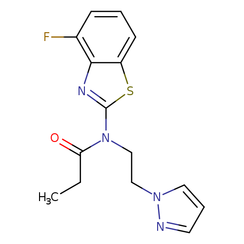 N-(4-fluoro-1,3-benzothiazol-2-yl)-N-[2-(1H-pyrazol-1-yl)ethyl]propanamide