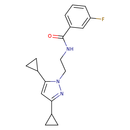 N-[2-(3,5-dicyclopropyl-1H-pyrazol-1-yl)ethyl]-3-fluorobenzamide