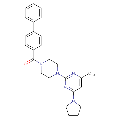 2-(4-{[1,1'-biphenyl]-4-carbonyl}piperazin-1-yl)-4-methyl-6-(pyrrolidin-1-yl)pyrimidine