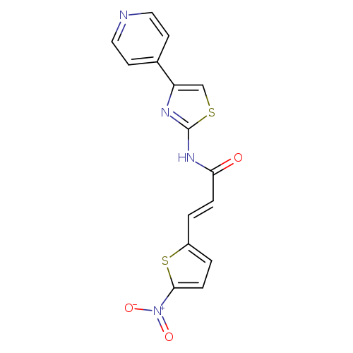 (2E)-3-(5-nitrothiophen-2-yl)-N-[4-(pyridin-4-yl)-1,3-thiazol-2-yl]prop-2-enamide