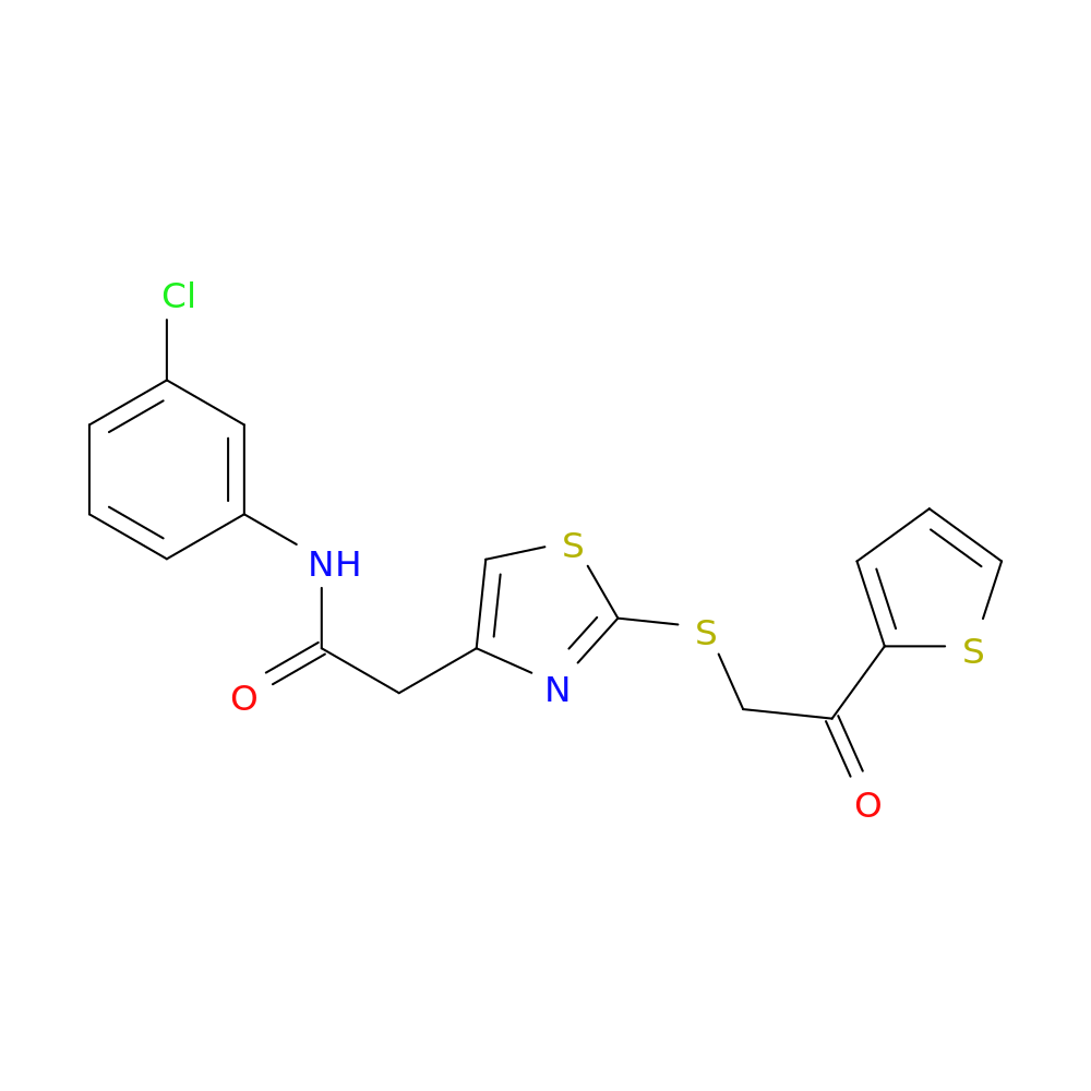 N-(3-chlorophenyl)-2-(2-{[2-oxo-2-(thiophen-2-yl)ethyl]sulfanyl}-1,3-thiazol-4-yl)acetamide