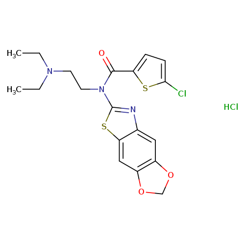 5-chloro-N-[2-(diethylamino)ethyl]-N-{4,6-dioxa-10-thia-12-azatricyclo[7.3.0.0^{3,7}]dodeca-1(9),2,7,11-tetraen-11-yl}thiophene-2-carboxamide hydrochloride