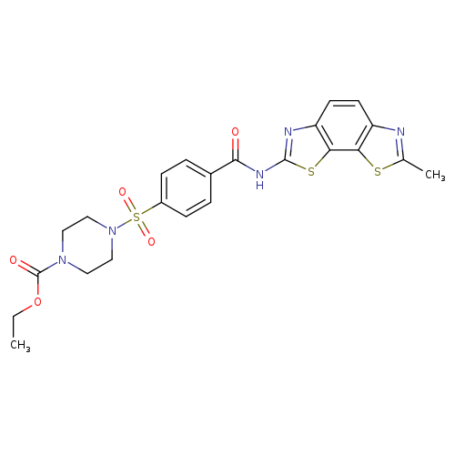 ethyl 4-[4-({11-methyl-3,12-dithia-5,10-diazatricyclo[7.3.0.0^{2,6}]dodeca-1(9),2(6),4,7,10-pentaen-4-yl}carbamoyl)benzenesulfonyl]piperazine-1-carboxylate