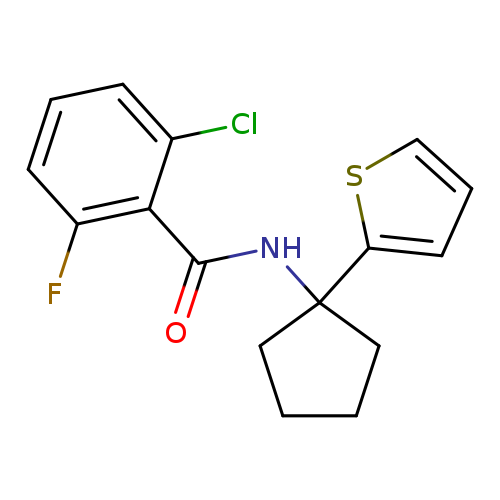 2-chloro-6-fluoro-N-[1-(thiophen-2-yl)cyclopentyl]benzamide
