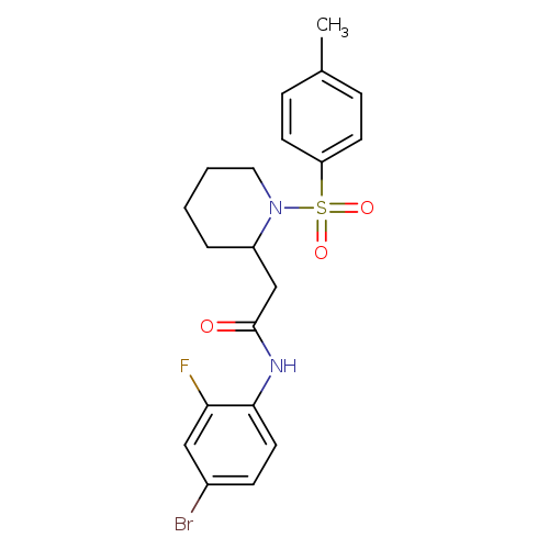 N-(4-bromo-2-fluorophenyl)-2-[1-(4-methylbenzenesulfonyl)piperidin-2-yl]acetamide