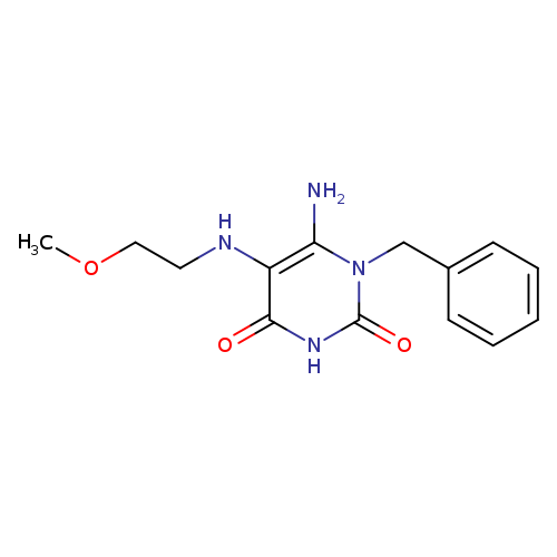 6-amino-1-benzyl-5-[(2-methoxyethyl)amino]-1,2,3,4-tetrahydropyrimidine-2,4-dione