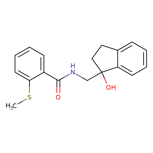 N-[(1-hydroxy-2,3-dihydro-1H-inden-1-yl)methyl]-2-(methylsulfanyl)benzamide