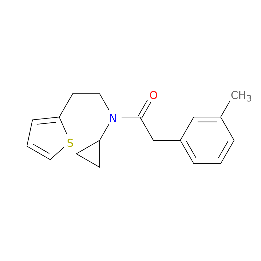 N-cyclopropyl-2-(3-methylphenyl)-N-[2-(thiophen-2-yl)ethyl]acetamide