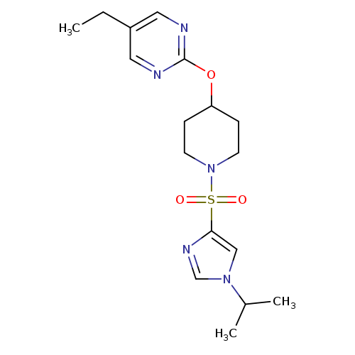 5-ethyl-2-[(1-{[1-(propan-2-yl)-1H-imidazol-4-yl]sulfonyl}piperidin-4-yl)oxy]pyrimidine