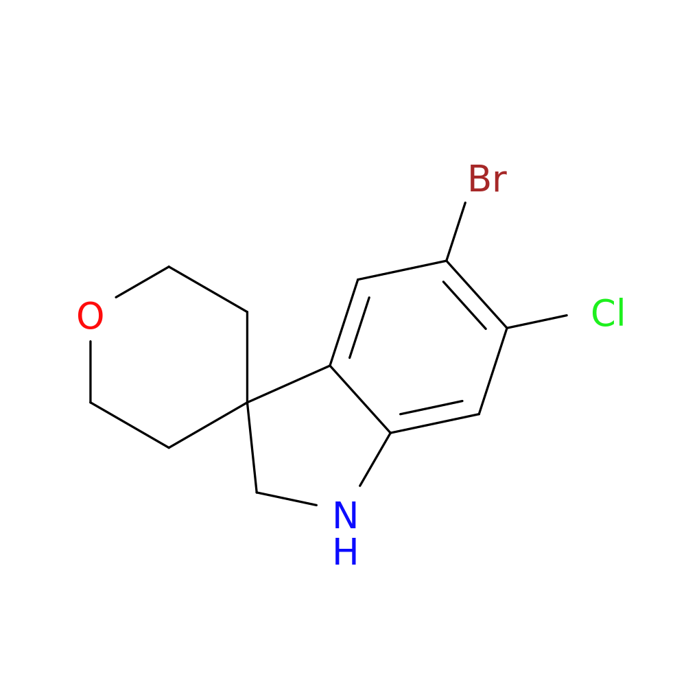 5-bromo-6-chloro-1,2-dihydrospiro[indole-3,4'-oxane]