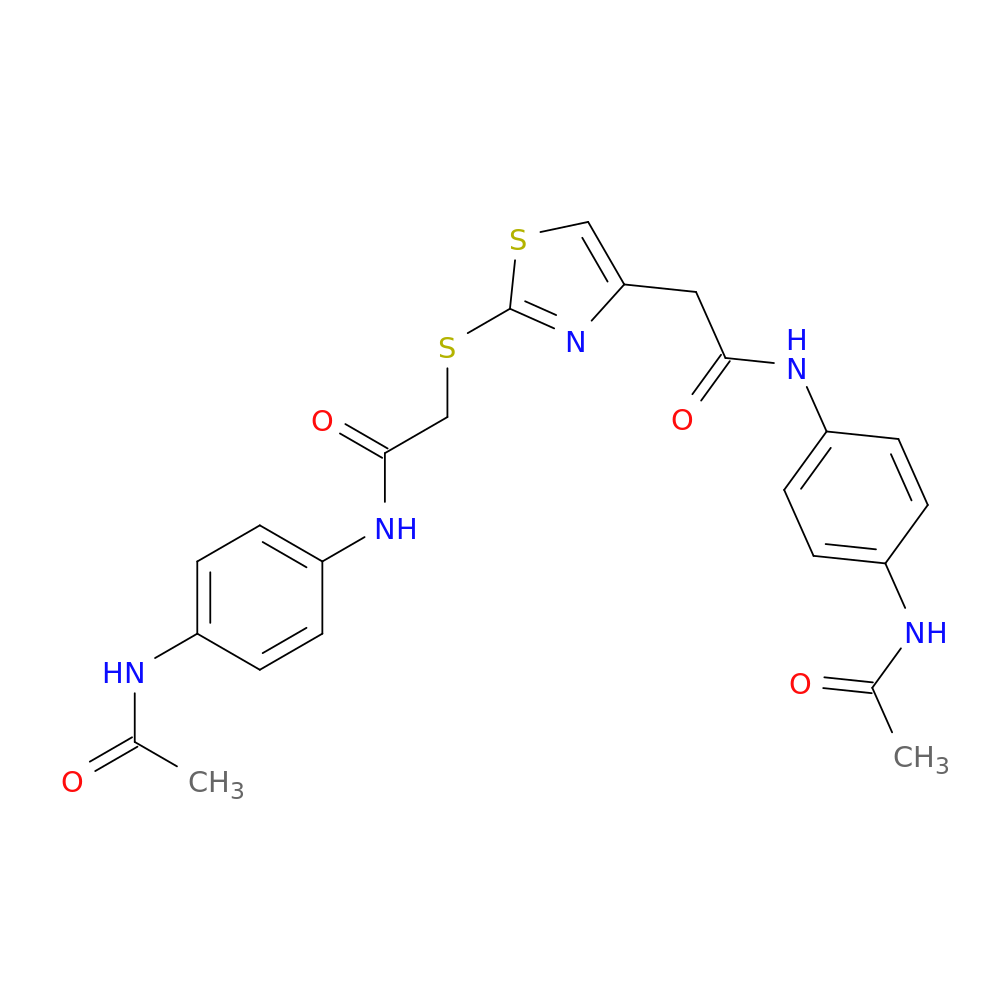 N-(4-acetamidophenyl)-2-[(4-{[(4-acetamidophenyl)carbamoyl]methyl}-1,3-thiazol-2-yl)sulfanyl]acetamide