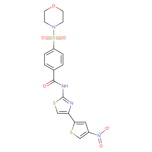 4-(morpholine-4-sulfonyl)-N-[4-(4-nitrothiophen-2-yl)-1,3-thiazol-2-yl]benzamide