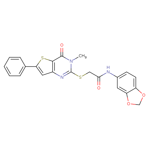 N-(2H-1,3-benzodioxol-5-yl)-2-({3-methyl-4-oxo-6-phenyl-3H,4H-thieno[3,2-d]pyrimidin-2-yl}sulfanyl)acetamide