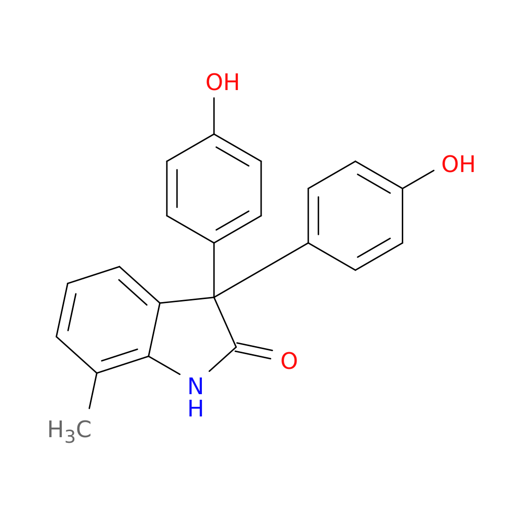 2H-Indol-2-one, 1,3-dihydro-3,3-bis(4-hydroxyphenyl)-7-methyl-