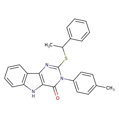 3-(4-methylphenyl)-2-[(1-phenylethyl)sulfanyl]-3H,4H,5H-pyrimido[5,4-b]indol-4-one