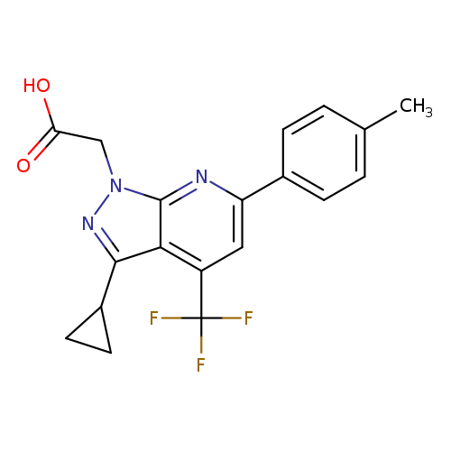 2-(3-Cyclopropyl-6-(p-tolyl)-4-(trifluoromethyl)-1H-pyrazolo[3,4-b]pyridin-1-yl)acetic acid