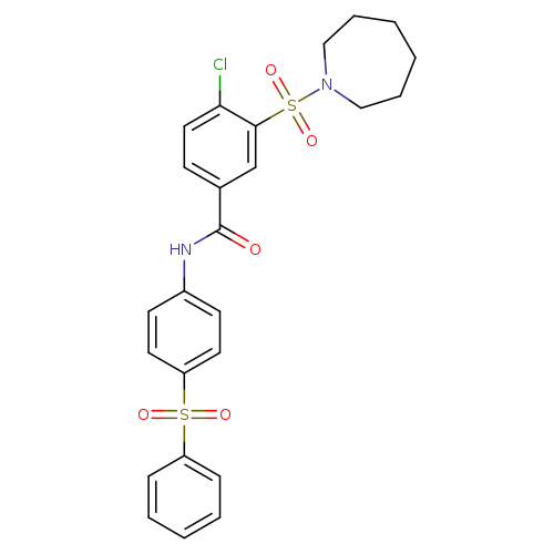 3-(azepane-1-sulfonyl)-N-[4-(benzenesulfonyl)phenyl]-4-chlorobenzamide