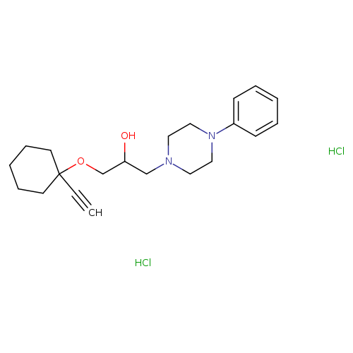 1-[(1-ethynylcyclohexyl)oxy]-3-(4-phenylpiperazin-1-yl)propan-2-ol dihydrochloride
