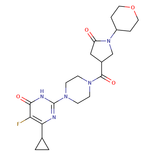 6-cyclopropyl-5-fluoro-2-{4-[1-(oxan-4-yl)-5-oxopyrrolidine-3-carbonyl]piperazin-1-yl}-3,4-dihydropyrimidin-4-one