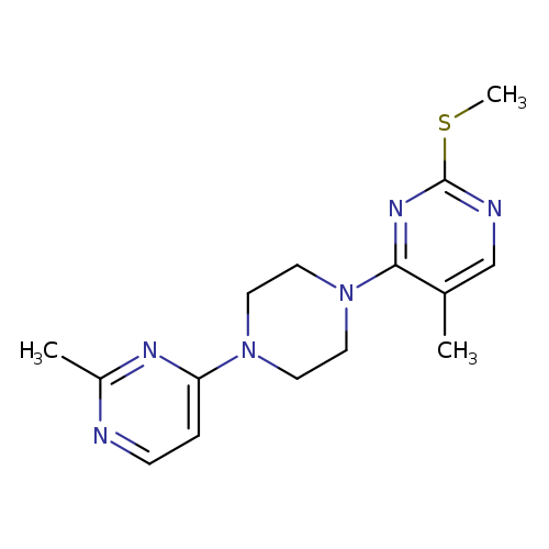 5-methyl-4-[4-(2-methylpyrimidin-4-yl)piperazin-1-yl]-2-(methylsulfanyl)pyrimidine