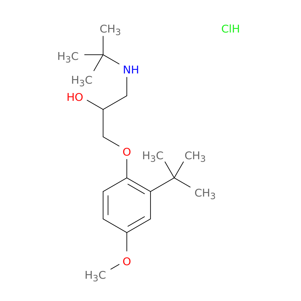 1-(2-tert-butyl-4-methoxyphenoxy)-3-(tert-butylamino)propan-2-ol hydrochloride