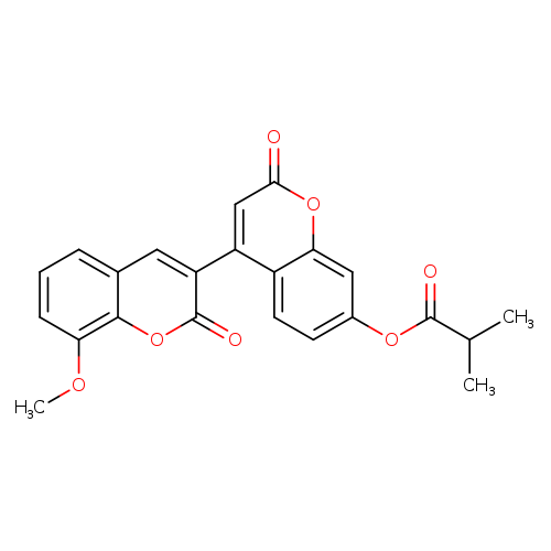 8-methoxy-2,2'-dioxo-2H,2'H-[3,4'-bichromene]-7'-yl 2-methylpropanoate
