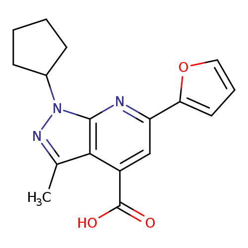 1-cyclopentyl-6-(furan-2-yl)-3-methyl-1H-pyrazolo[3,4-b]pyridine-4-carboxylic acid