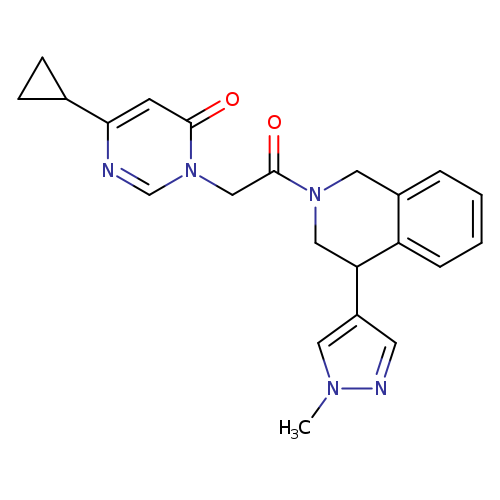 6-cyclopropyl-3-{2-[4-(1-methyl-1H-pyrazol-4-yl)-1,2,3,4-tetrahydroisoquinolin-2-yl]-2-oxoethyl}-3,4-dihydropyrimidin-4-one