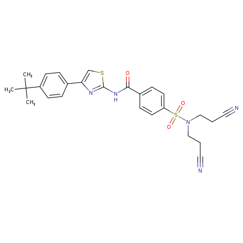 4-[bis(2-cyanoethyl)sulfamoyl]-N-[4-(4-tert-butylphenyl)-1,3-thiazol-2-yl]benzamide