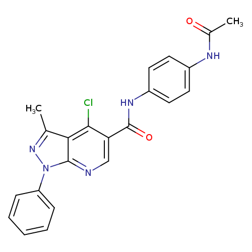 4-chloro-N-(4-acetamidophenyl)-3-methyl-1-phenyl-1H-pyrazolo[3,4-b]pyridine-5-carboxamide