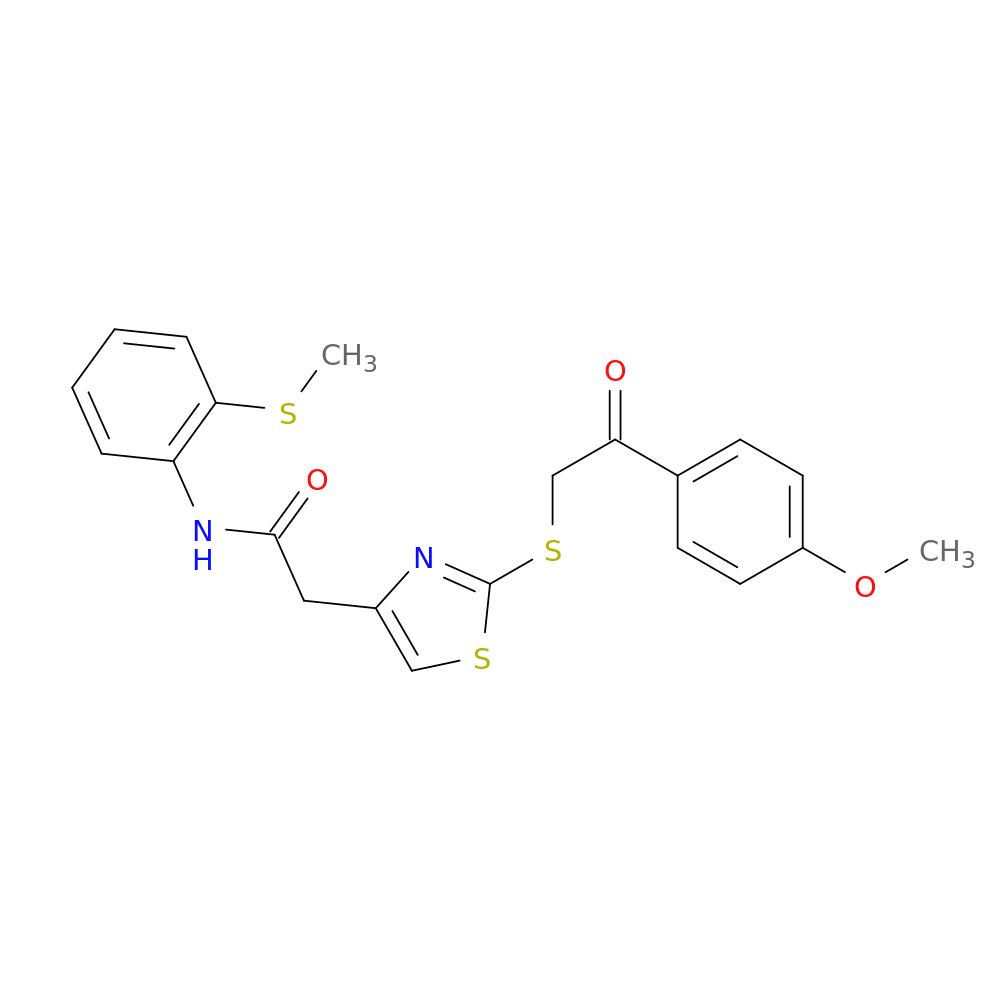 2-(2-{[2-(4-methoxyphenyl)-2-oxoethyl]sulfanyl}-1,3-thiazol-4-yl)-N-[2-(methylsulfanyl)phenyl]acetamide
