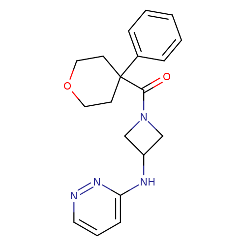 N-[1-(4-phenyloxane-4-carbonyl)azetidin-3-yl]pyridazin-3-amine