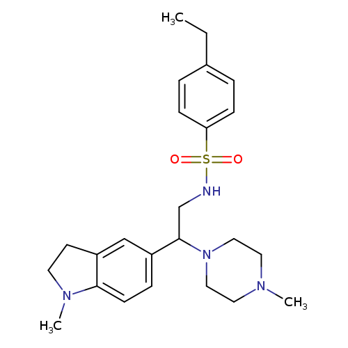 4-ethyl-N-[2-(1-methyl-2,3-dihydro-1H-indol-5-yl)-2-(4-methylpiperazin-1-yl)ethyl]benzene-1-sulfonamide