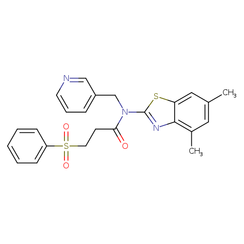 3-(benzenesulfonyl)-N-(4,6-dimethyl-1,3-benzothiazol-2-yl)-N-[(pyridin-3-yl)methyl]propanamide