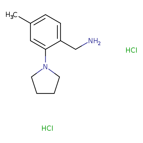 1-[4-methyl-2-(pyrrolidin-1-yl)phenyl]methanaminedihydrochloride