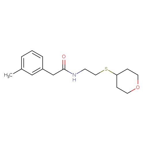 2-(3-methylphenyl)-N-[2-(oxan-4-ylsulfanyl)ethyl]acetamide